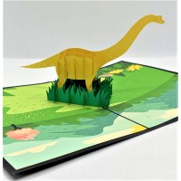 Handmade 3D Pop Up Card,long Neck Dinosaur Brachiosaurus,birthday Card,father's Day,wedding Anniversary,valentine's Day,moving,leaving Card